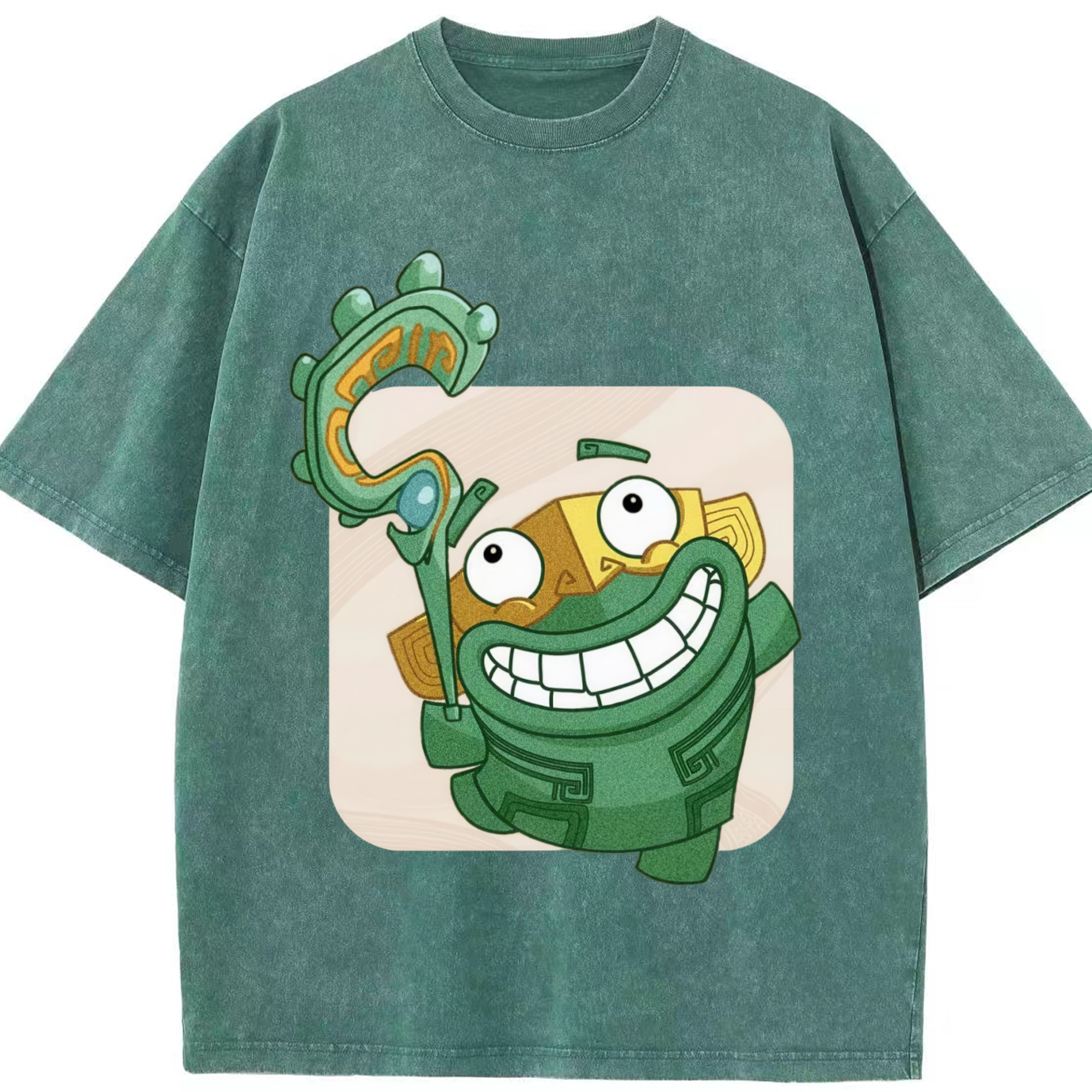 （画像用） Ne Zha 2 ナタ 魔童の大暴れ 綿100% ヴィンテージ風 半袖Tシャツ（フロントプリント）